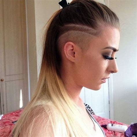 long hair undercut female